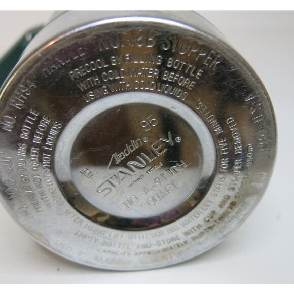 Aladdin STANLEY THERMOS Green Handle A-944DH Quart Stainless Steel Water Bottle - Picture 11 of 13